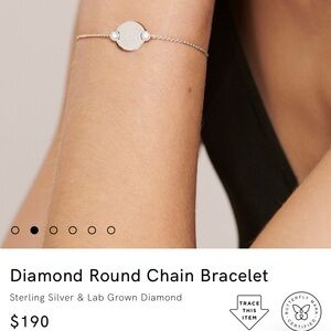 Monica Vinader Diamond Round Chain Bracelet Sterling Silver